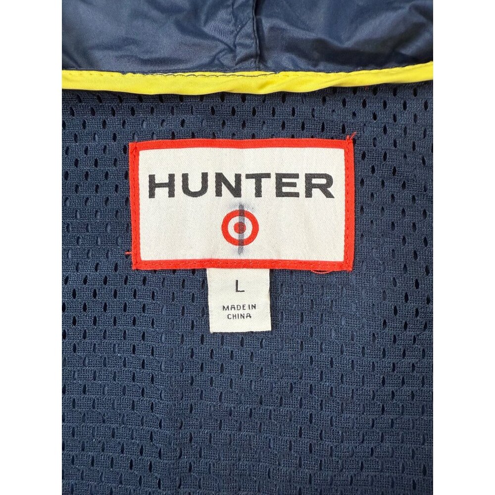 Hunter large Windbreaker Hooded Vest Medium Navy Yellow Lightweight (bin HH161) - Picture 8 of 10